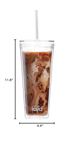 Mr. Coffee BPA-free tumbler with lid and straw for easy sipping.