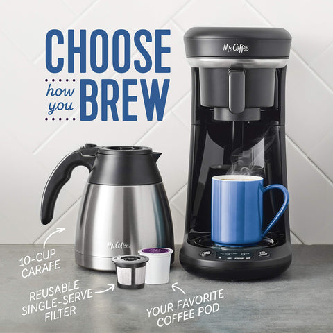 Mr. Coffee Strong Brew selector highlights bolder flavor with a quick button press.