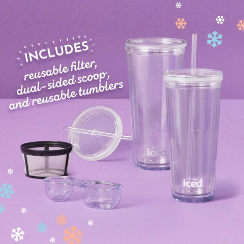 Two tumblers with lids for convenient take‑away beverages