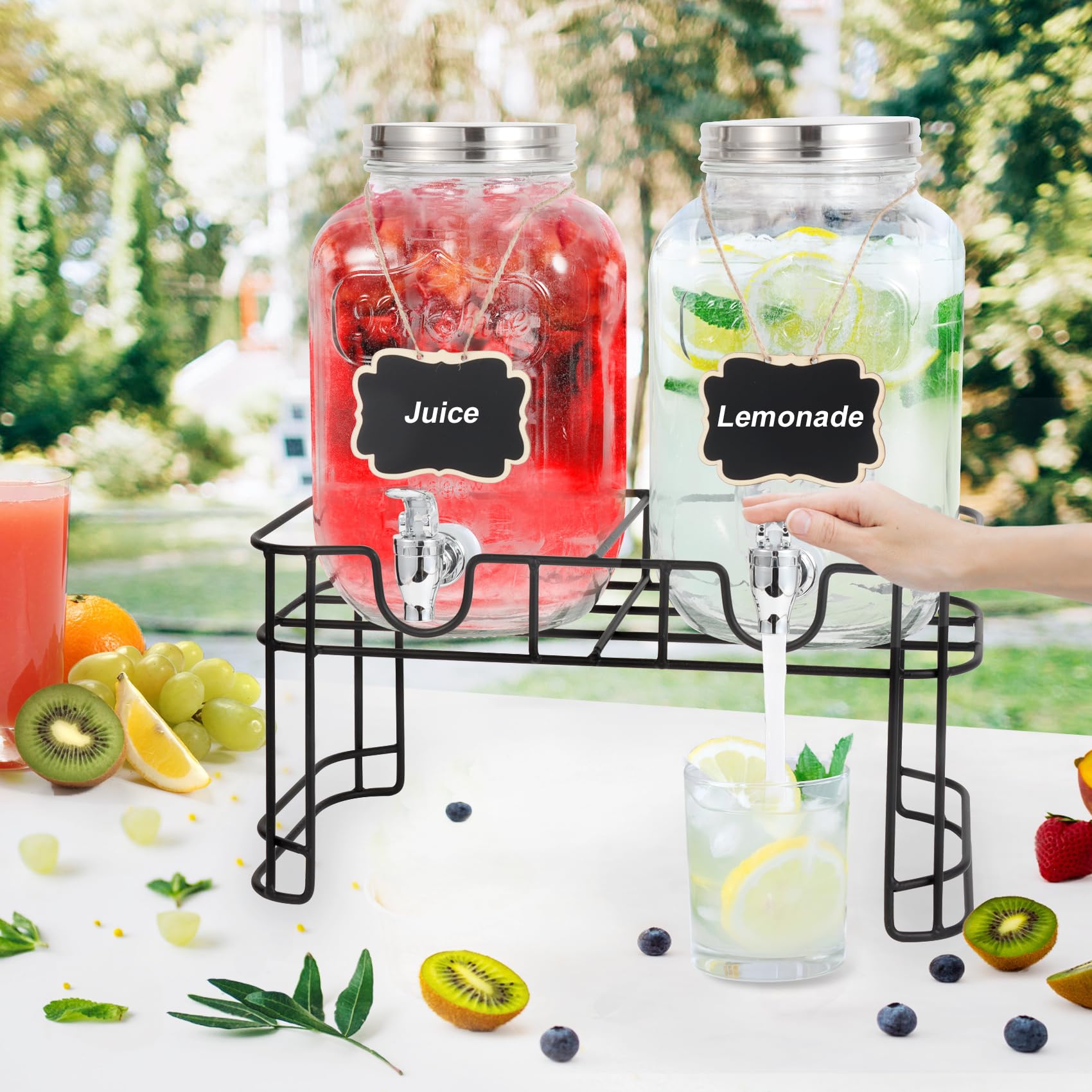 Easy-clean glass jar for quick after-party cleanup.