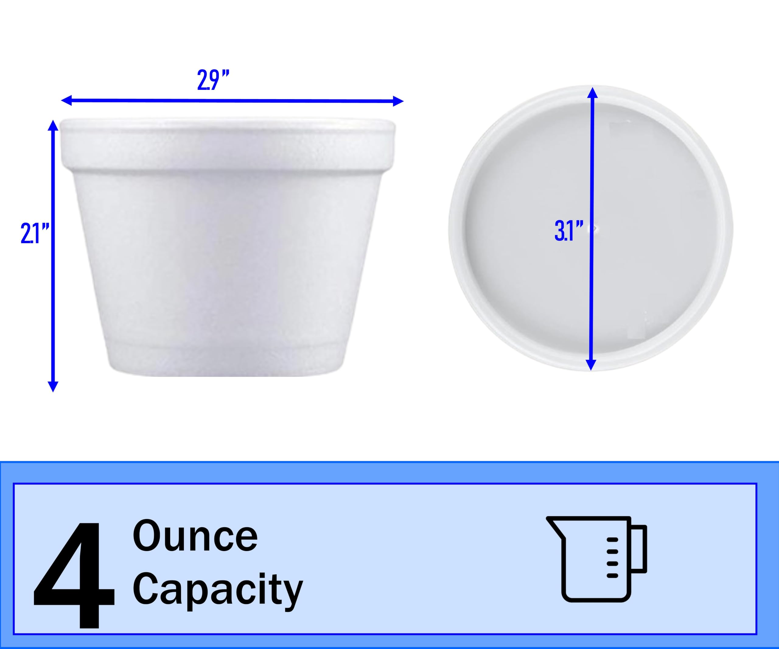 Mr Miracle 4 Ounce foam cup with vented lid for hot soup.