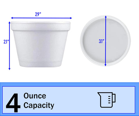 Mr Miracle 4 Ounce foam cup with vented lid for hot soup.