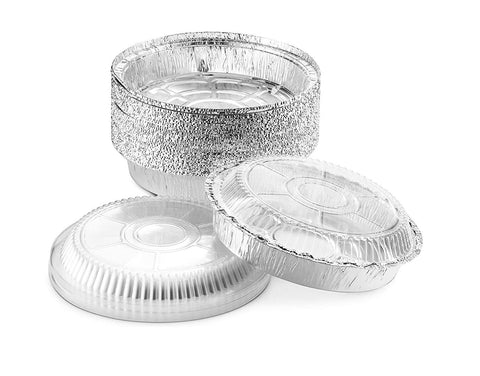Mr Miracle disposable foil pans with clear lids for neat storage.