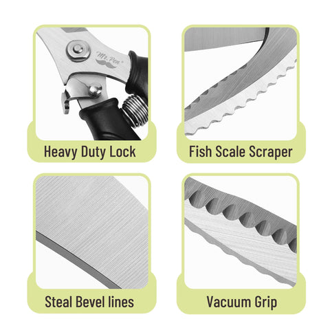 Mr. Pen meat cutting scissors with durable stainless blades for versatile tasks.