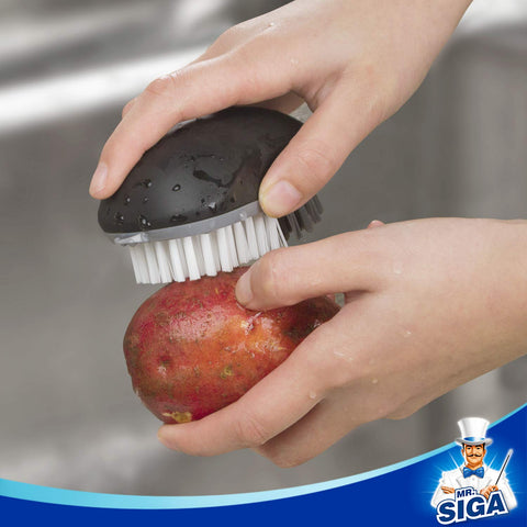 MR.SIGA angled grey bristles ideal for mushrooms and soft produce.