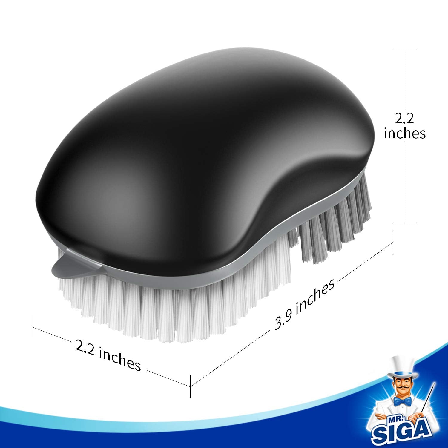 MR.SIGA stiff white bristles scrub potatoes and tougher produce.