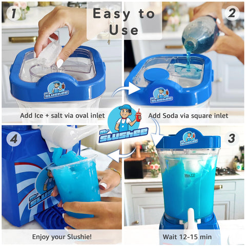 Mr Slushee slushie machine operating hub demonstrates fast, mess-free slushies at home.