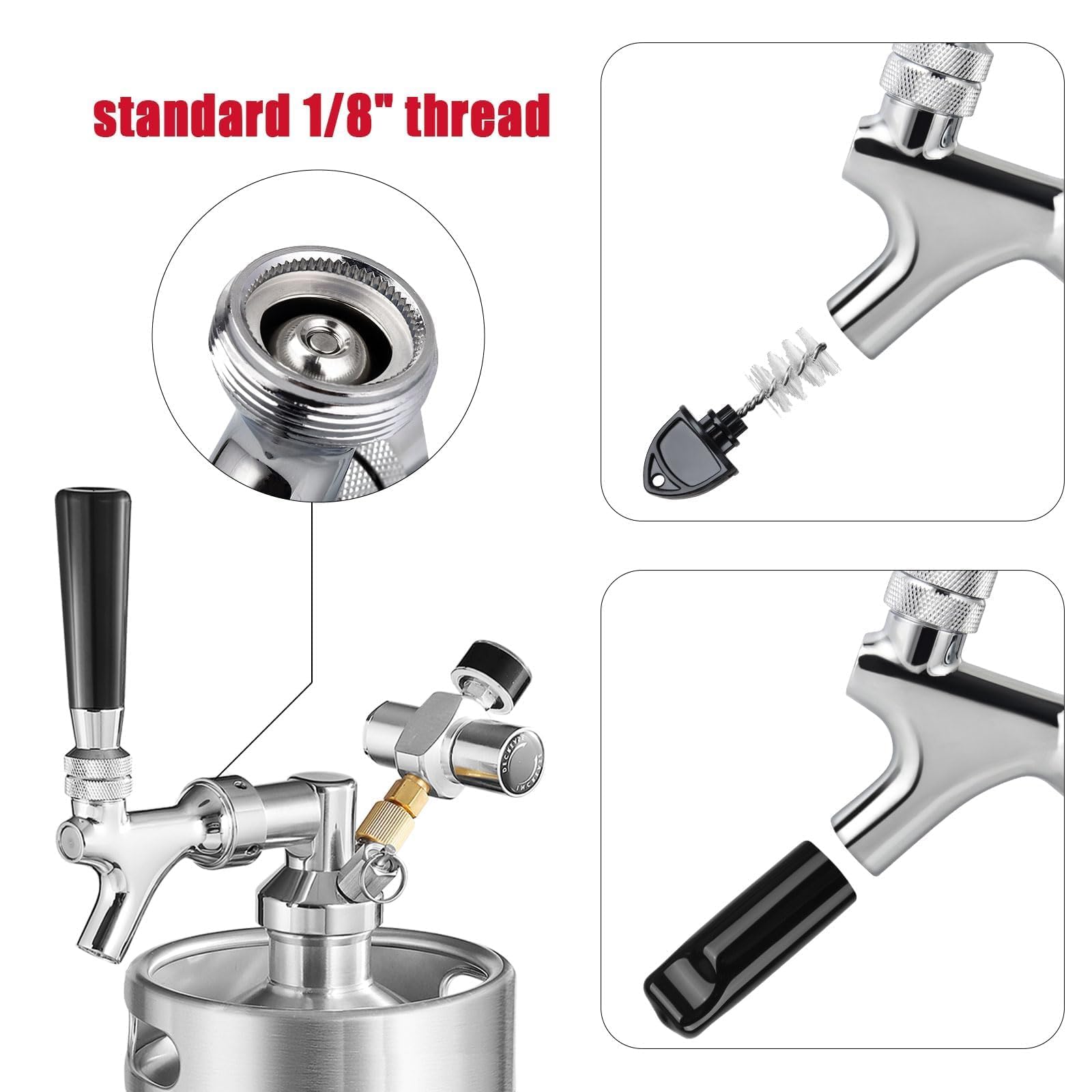 MRbrew beer faucet handle and plug included for ready-to-use setup.