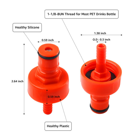 MRbrew keg post with 5/16 inch barb enables versatile gas and liquid connections.