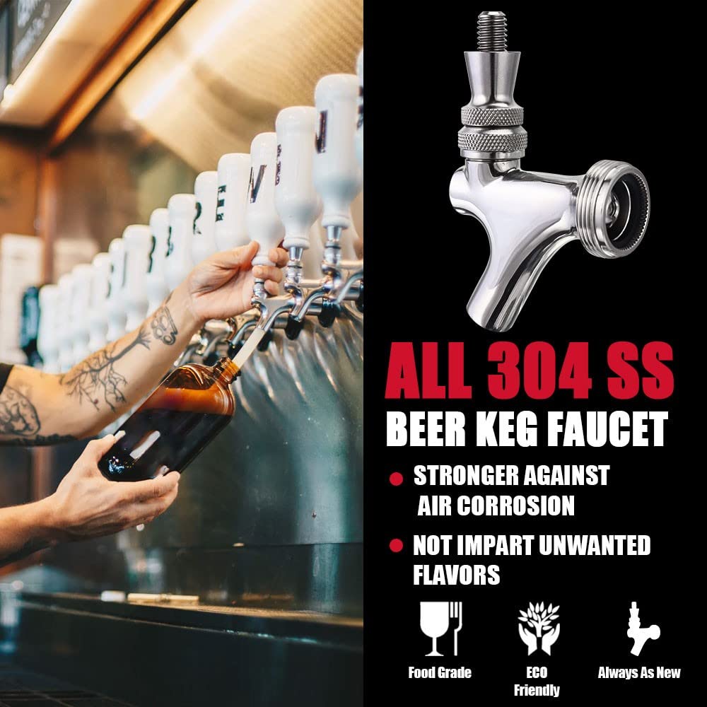 MRbrew draft keg tap top lever delivers smooth pours with minimal foaming