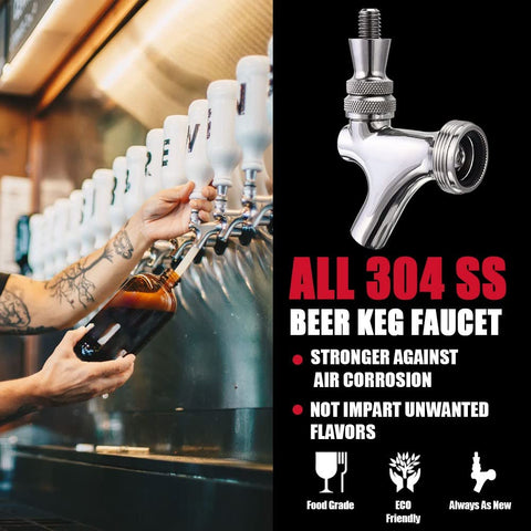 MRbrew draft keg tap top lever delivers smooth pours with minimal foaming