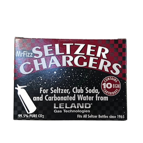 MrFizz silver LS-50 charger compatibility with 1-liter siphons for versatile fizz.