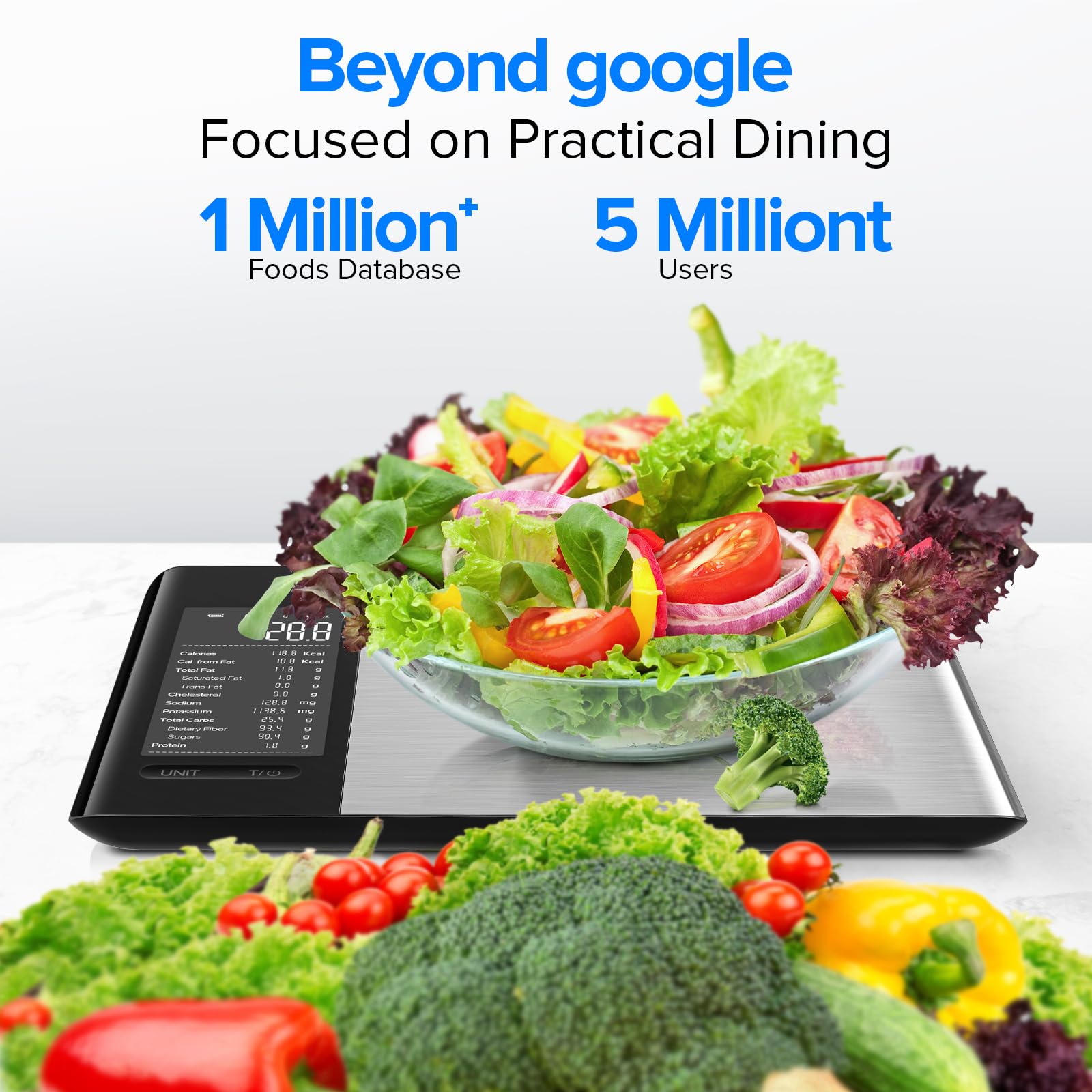 MrOwner Smart Food Scale with 4 high-precision sensors for accurate weighing.