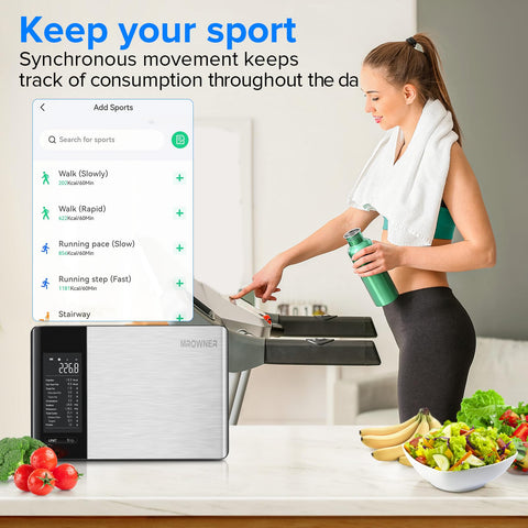 MrOwner Smart Food Scale compact design fits drawers for easy storage.