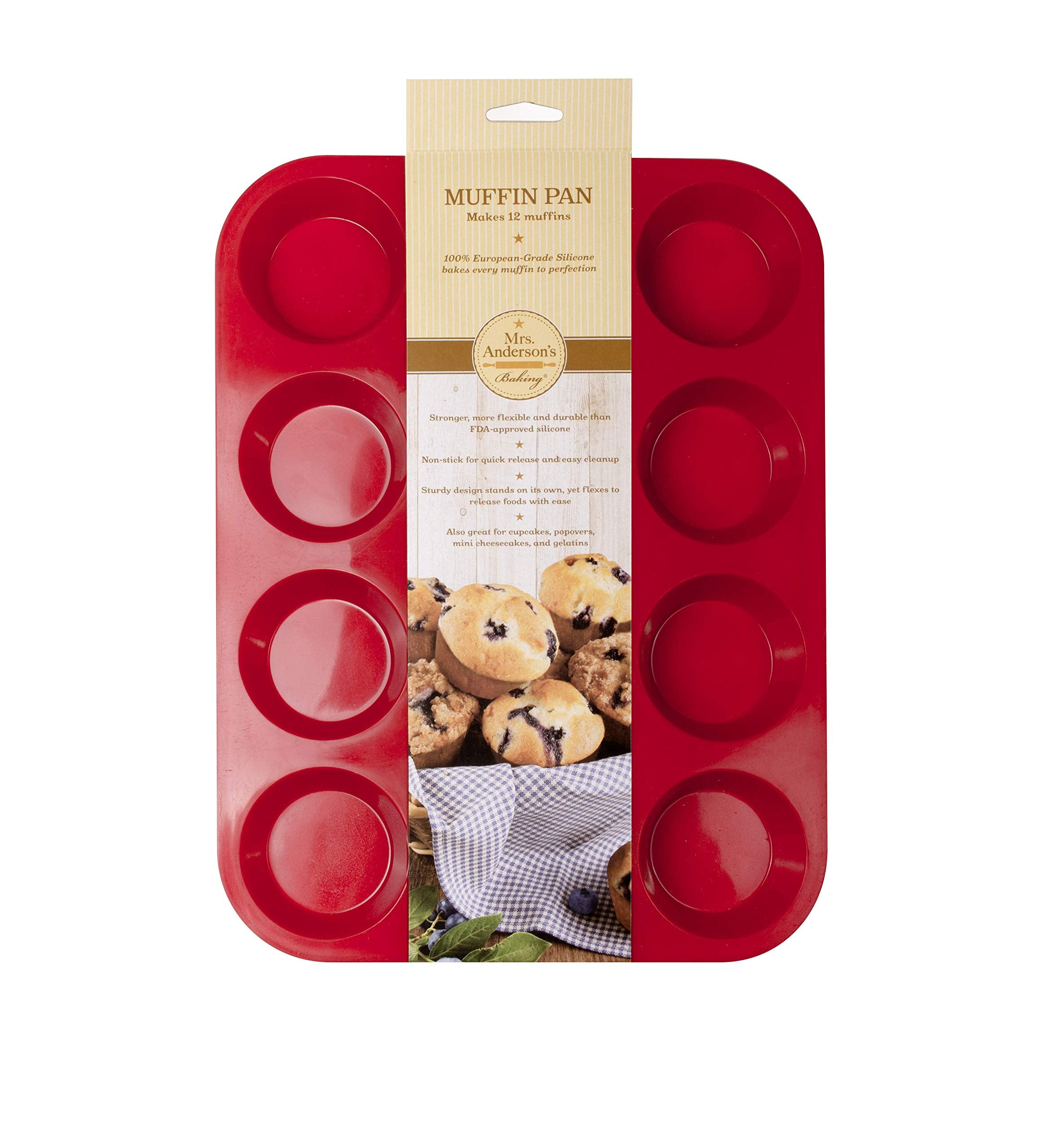 European-grade silicone pan from Mrs. Anderson's Baking offers lasting flexibility.