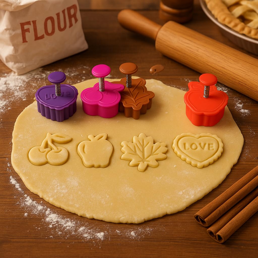 Leaf cutter adds natural crust accents for pies