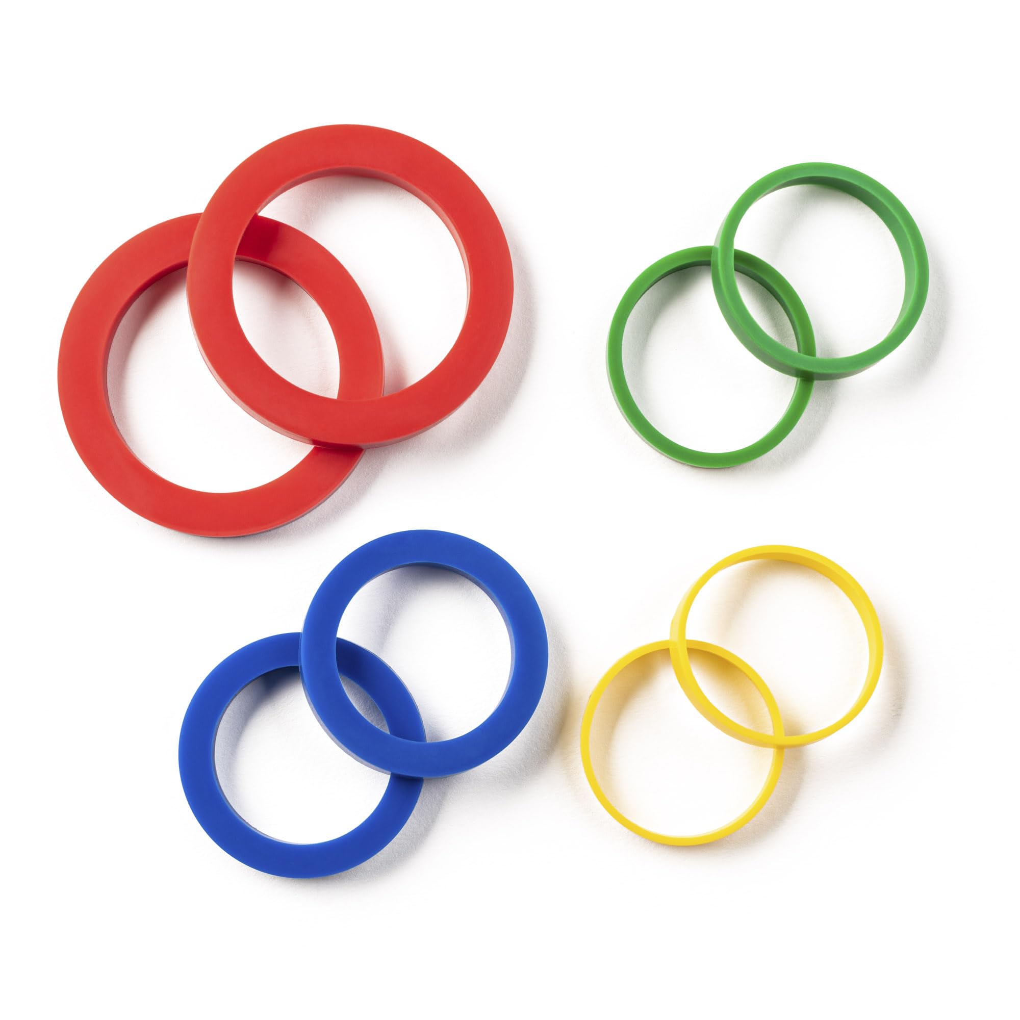 Mrs. Anderson's rolling pin rings on table show four depth options for even dough thickness.
