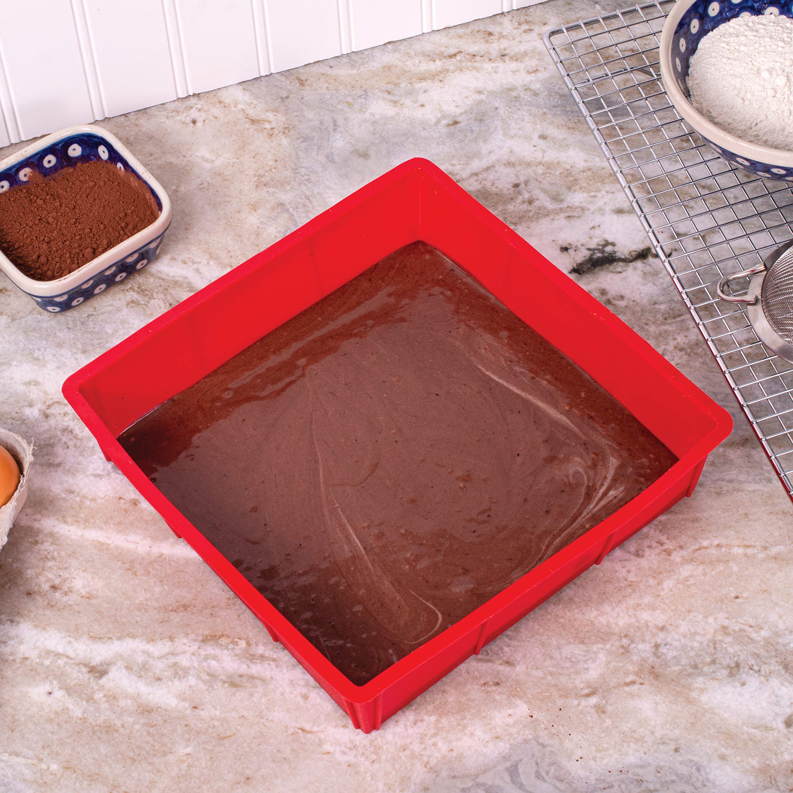 Durable European-grade silicone preserves shape after bake in Mrs. Anderson's pan
