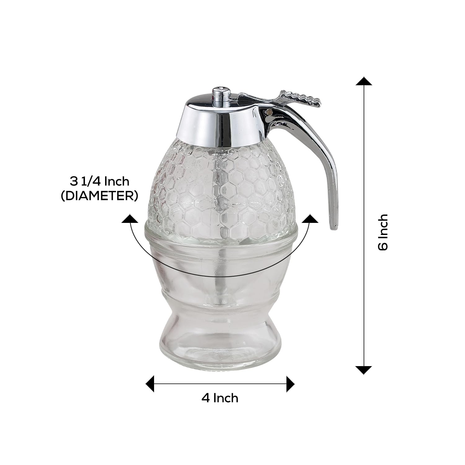 Mrs. Anderson's Syrup Dispenser features embossed honeycomb design for whimsical charm.