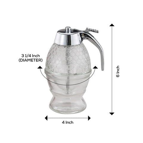 Mrs. Anderson's Syrup Dispenser features embossed honeycomb design for whimsical charm.