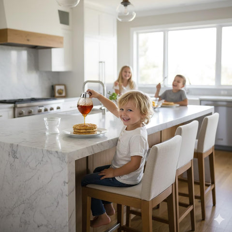 Mrs. Anderson's inner stopper prevents drips for tidy countertops.