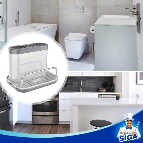 MR.SIGA sink caddy brush separation compartments improve tool organization