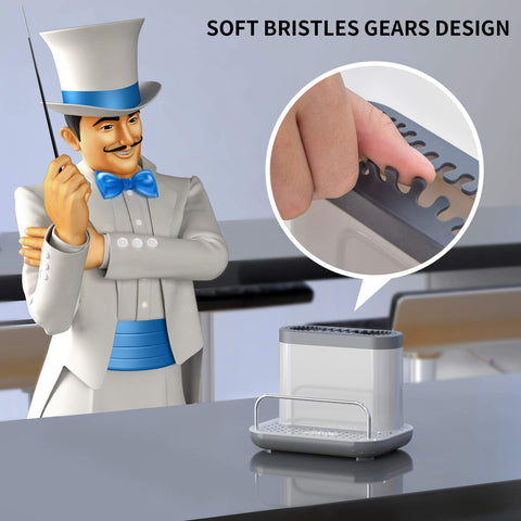 MR.SIGA sink caddy soft bristle divider separates brushes for quick access