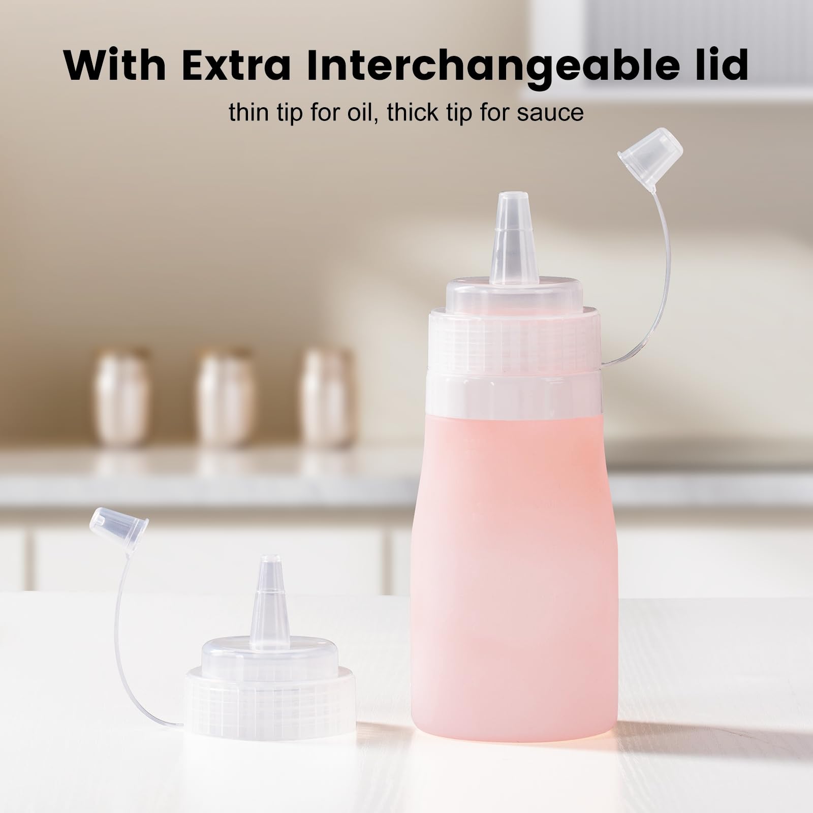 Mrsdry silicone squeeze bottle shows measurement marks for accurate portions.