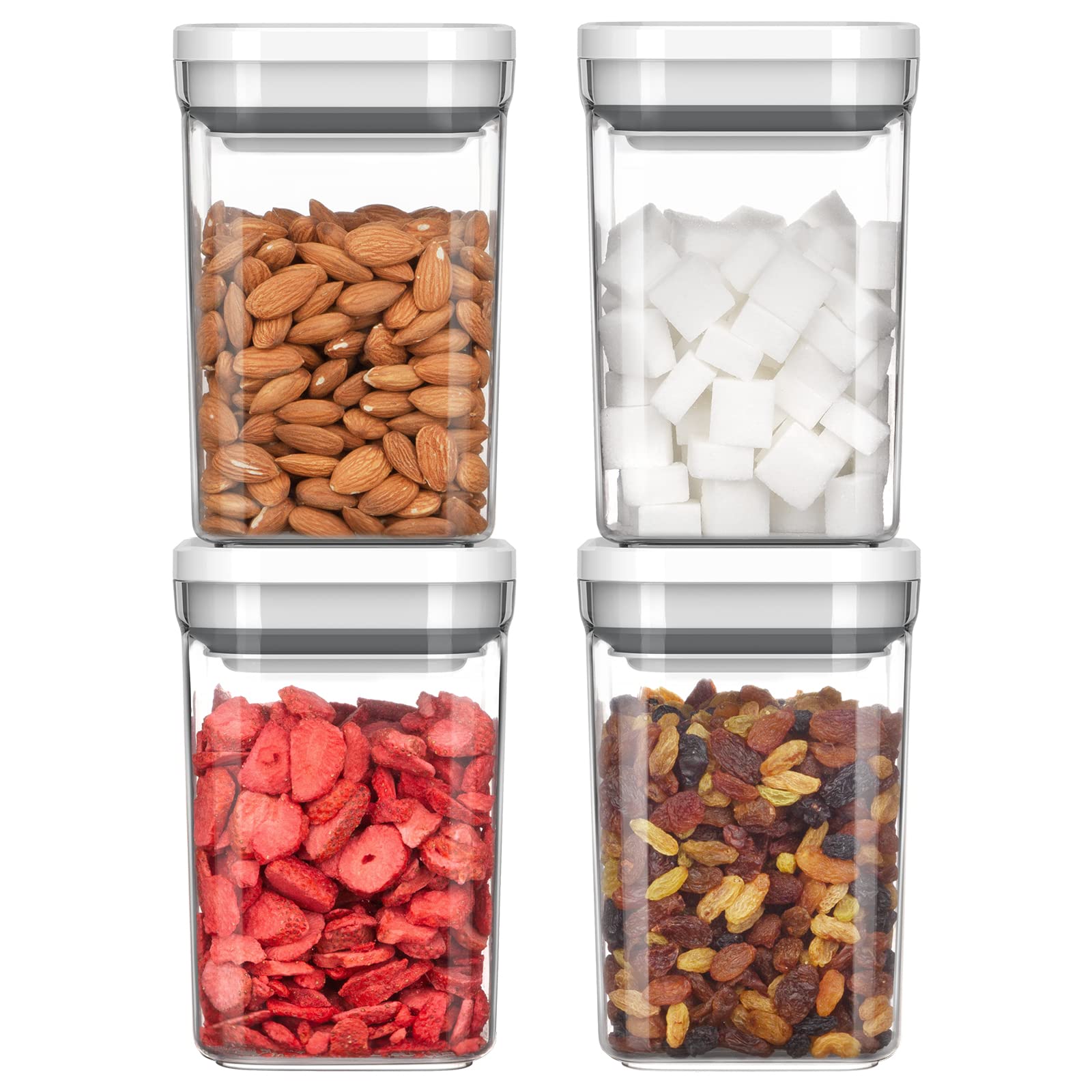 MR.SIGA 4-pack 1L airtight container with clear body for quick content identification.