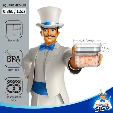 MR.SIGA airtight lid seals moisture and preserves snacks