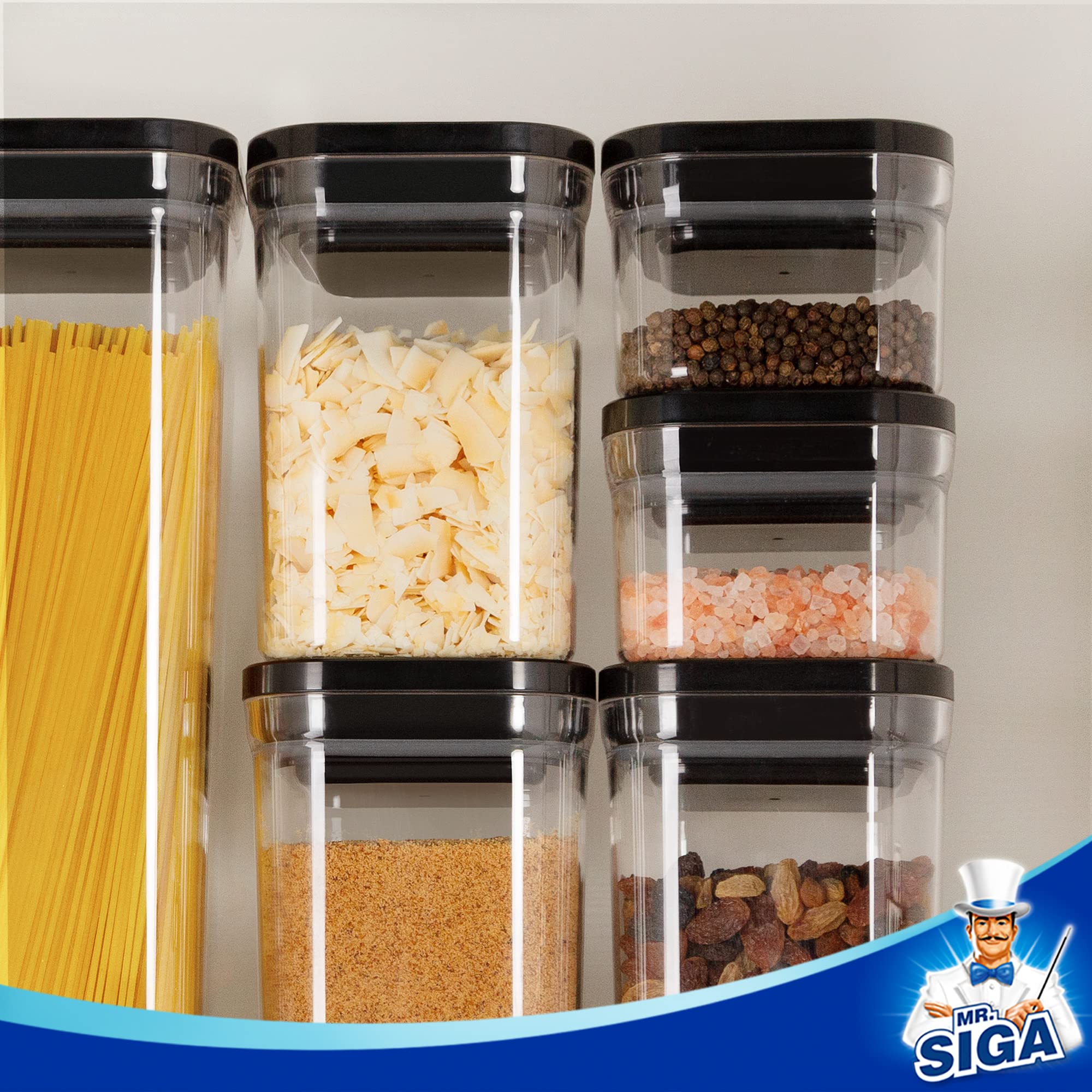 MR.SIGA 12oz small container stacks neatly to save space