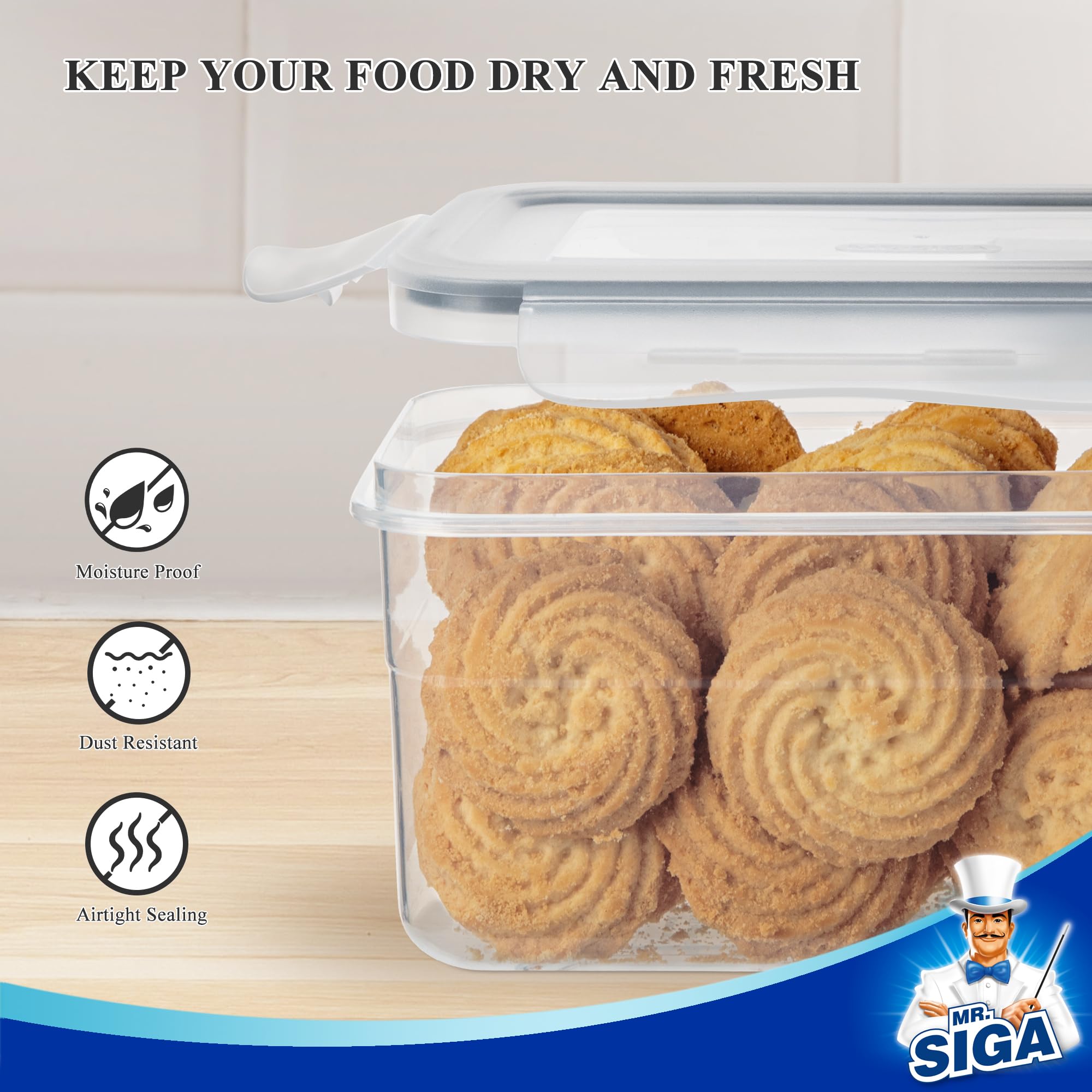 MR.SIGA BPA-free food-grade containers for safe pantry storage.