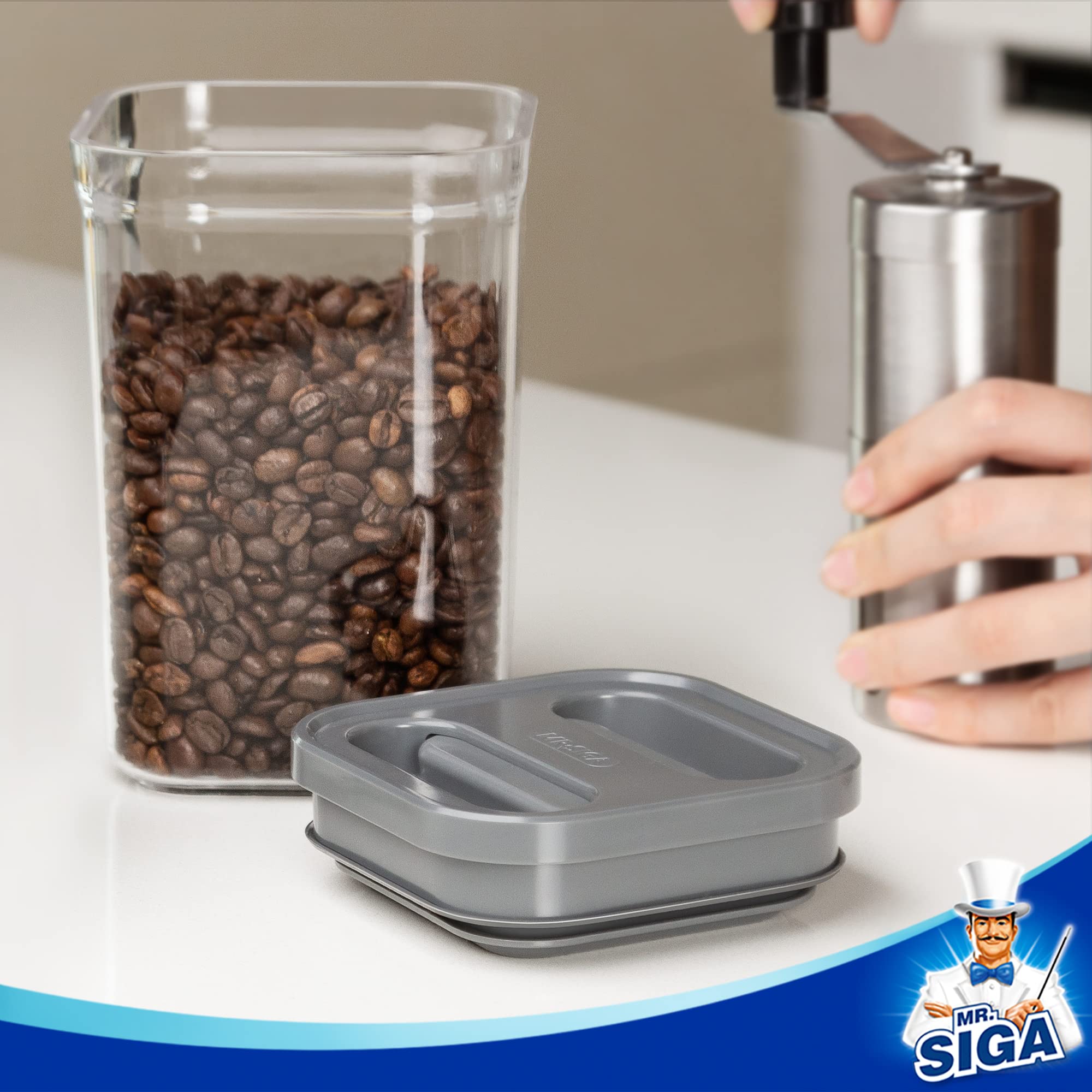 MR.SIGA stackable rectangular design saves cabinet space
