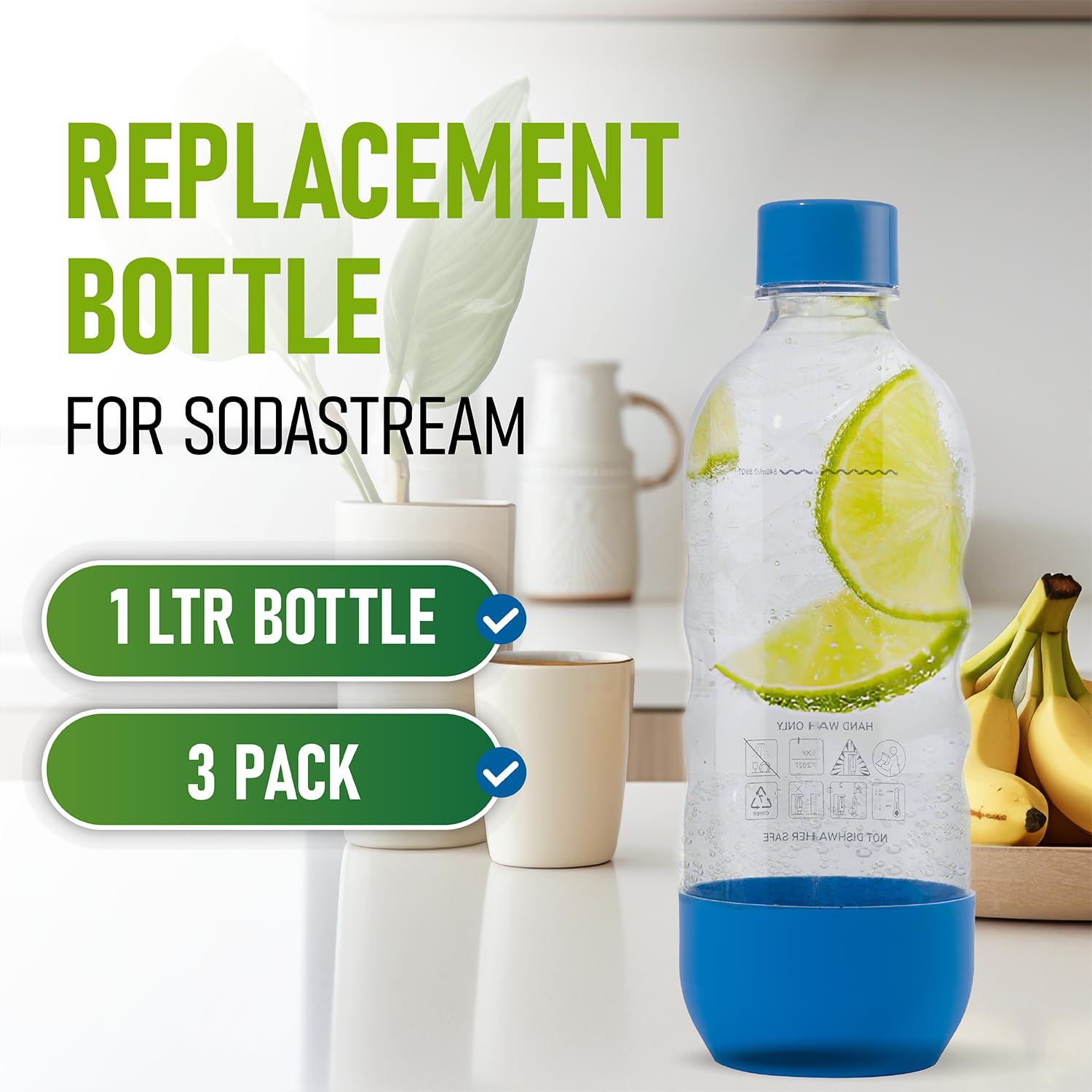 MRX Solutions 1L sodastream pink bottle—colorful set to brighten your carbonation routine.