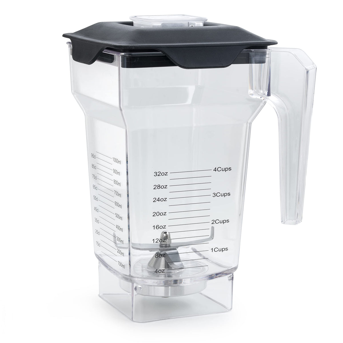 MRX Solutions 75oz container pitcher with precise measurements for consistent blends.