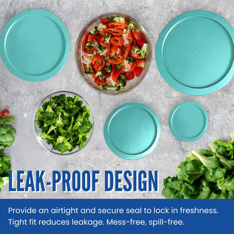 Lid attached to a glass bowl demonstrates a secure spill-free seal