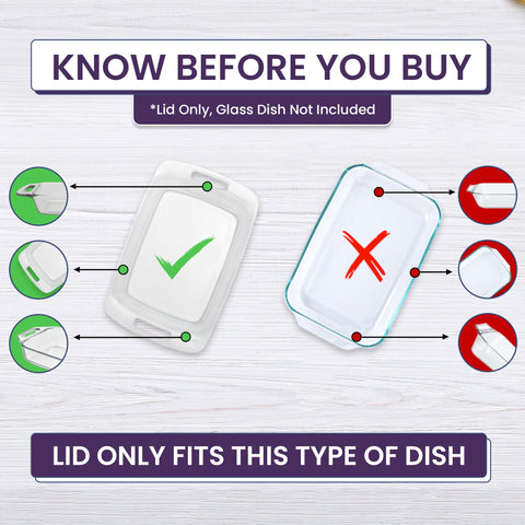 MRX Solutions Pyrex purple lid for long 9x13 C233 dish, easy-grab.