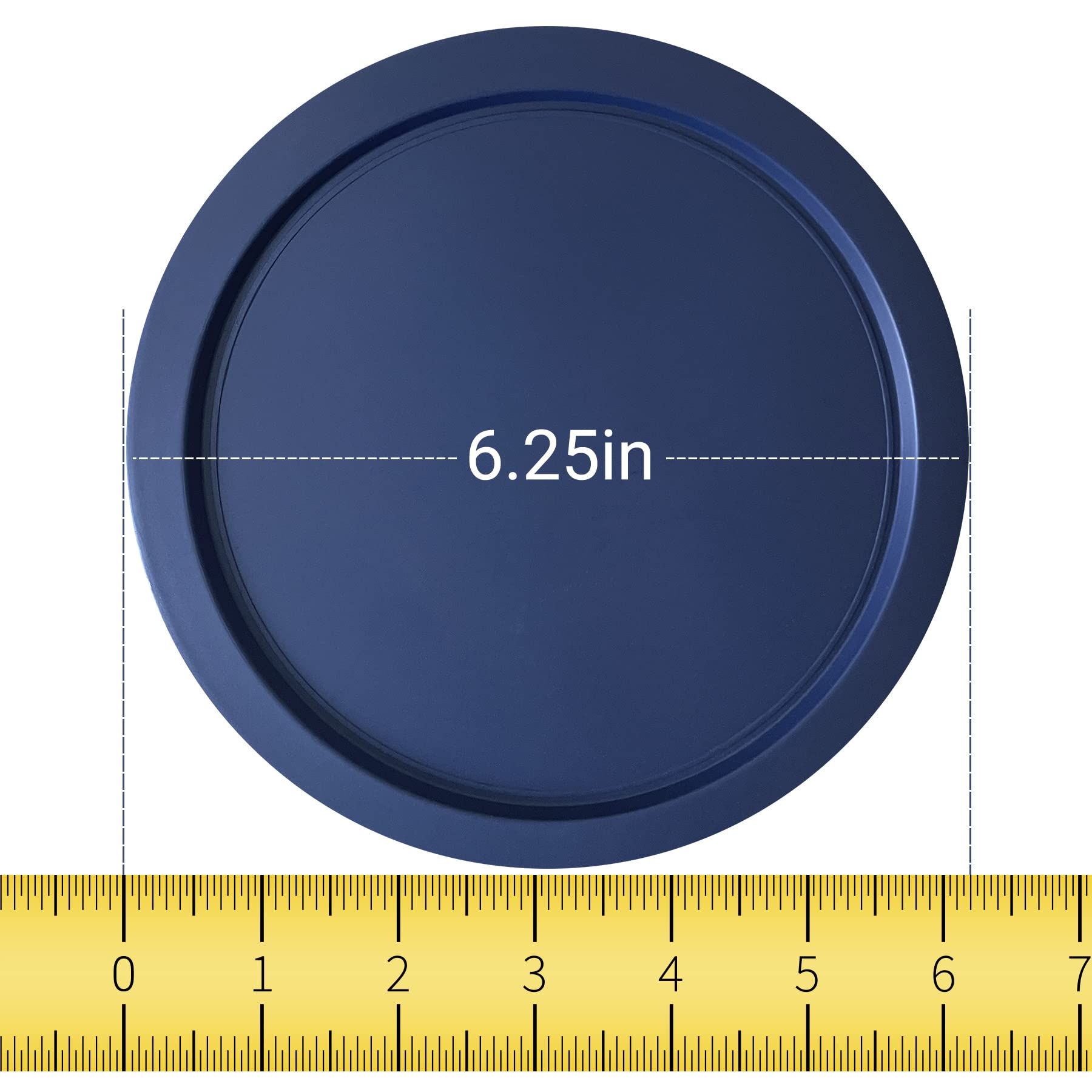 MRX Solutions blue lid set for Pyrex 6-inch bowls, six-pack.