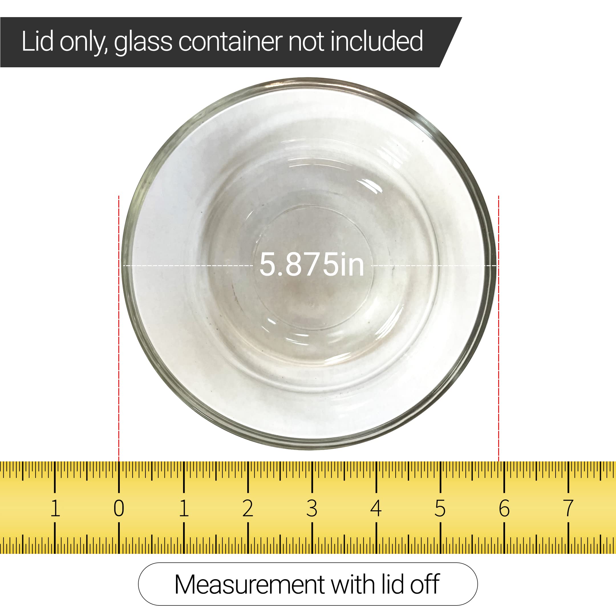MRX Solutions blue Pyrex lid fits 6-inch bowls, dishwasher safe.