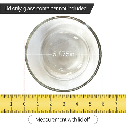 MRX Solutions blue Pyrex lid fits 6-inch bowls, dishwasher safe.