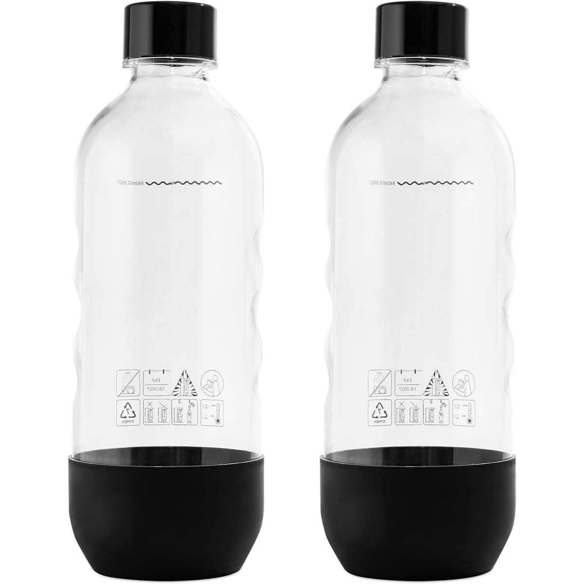 MRX Solutions 1L black bottle for SodaStream, reusable and durable.