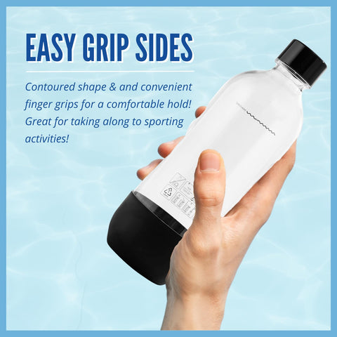 MRX Solutions 1L white bottle compatible with SodaStream models.