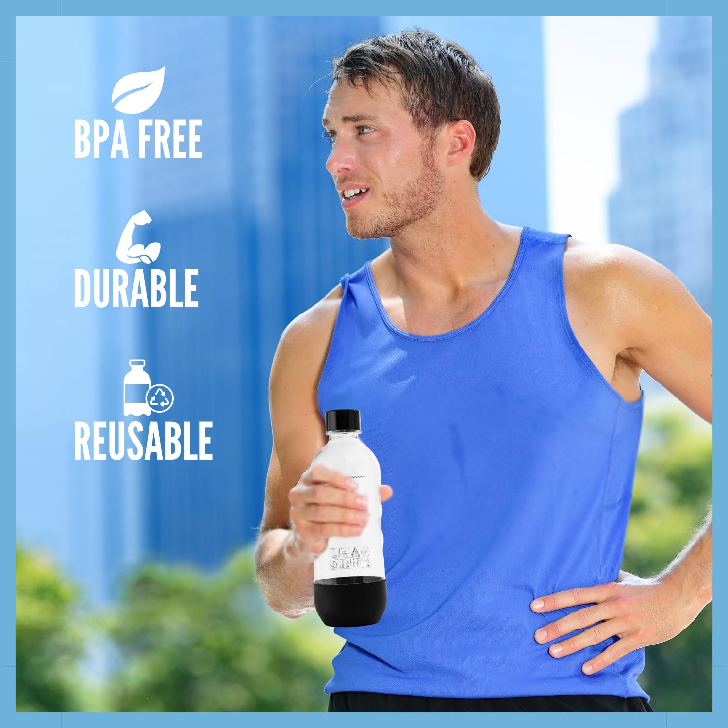 MRX Solutions 1L bottle cap close-up, secure fit for carbonation.