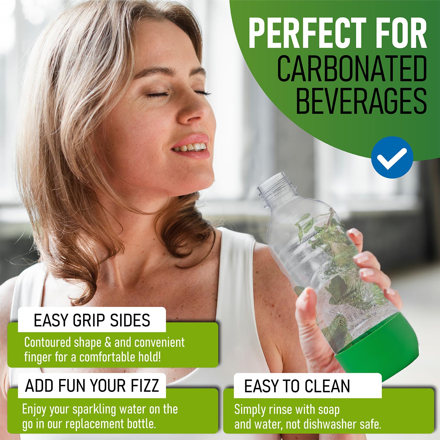 MRX Solutions BPA-free 1L bottle—built to resist pressure for reliable carbonation.