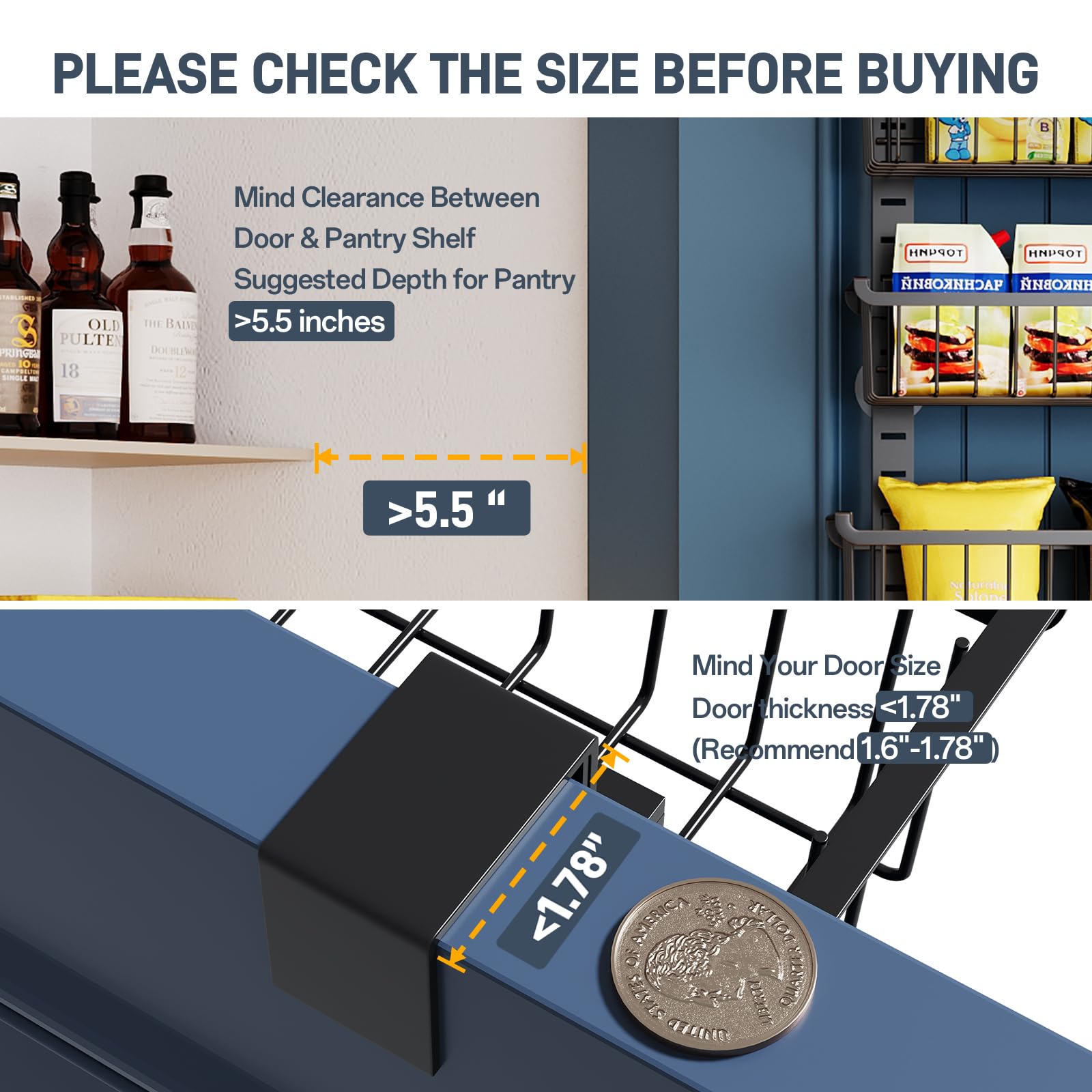 MSERCUOR adjustable baskets allow flexible height to fit jars and snacks.