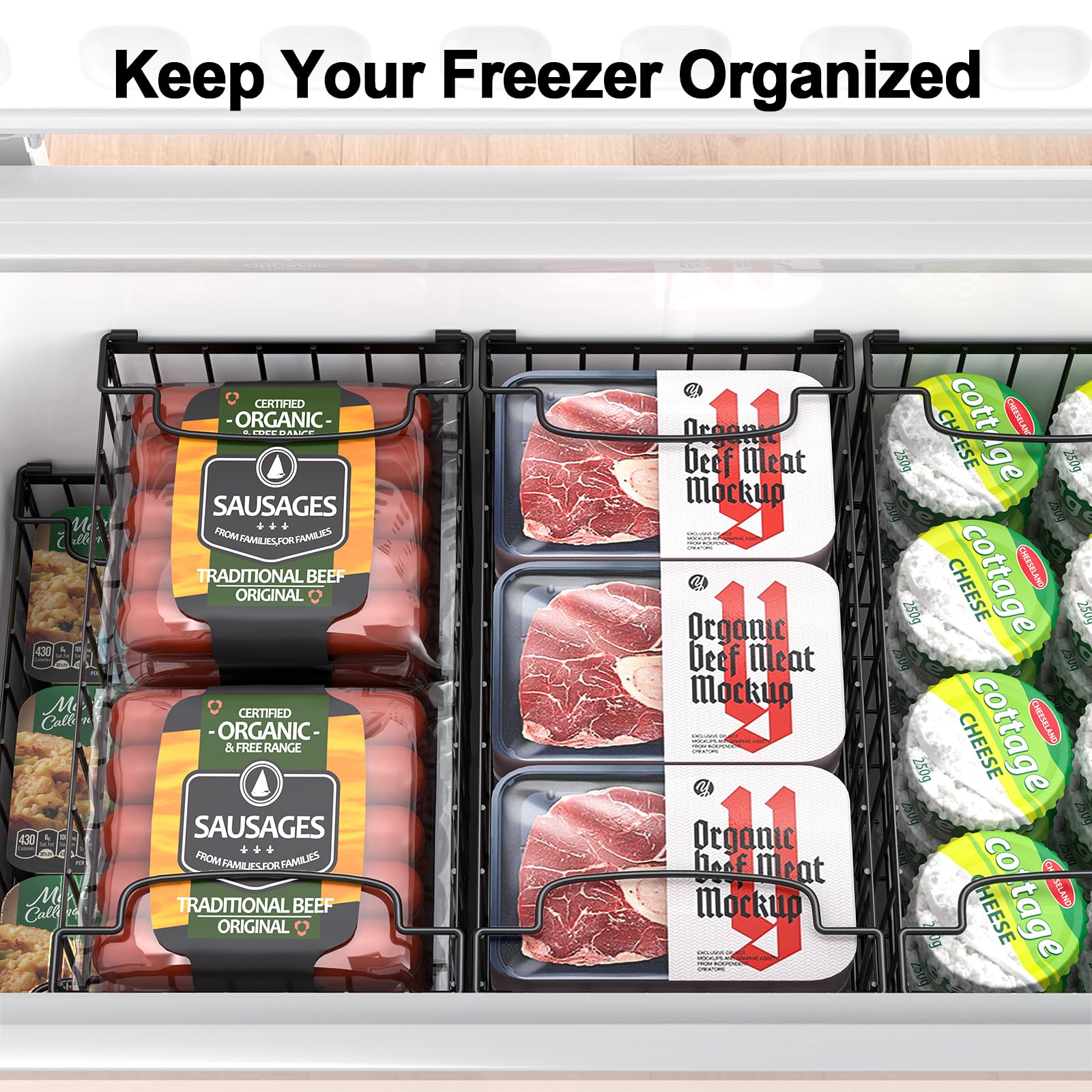 MSERCUOR anti-rust metal freezer bin withstands humid storage.