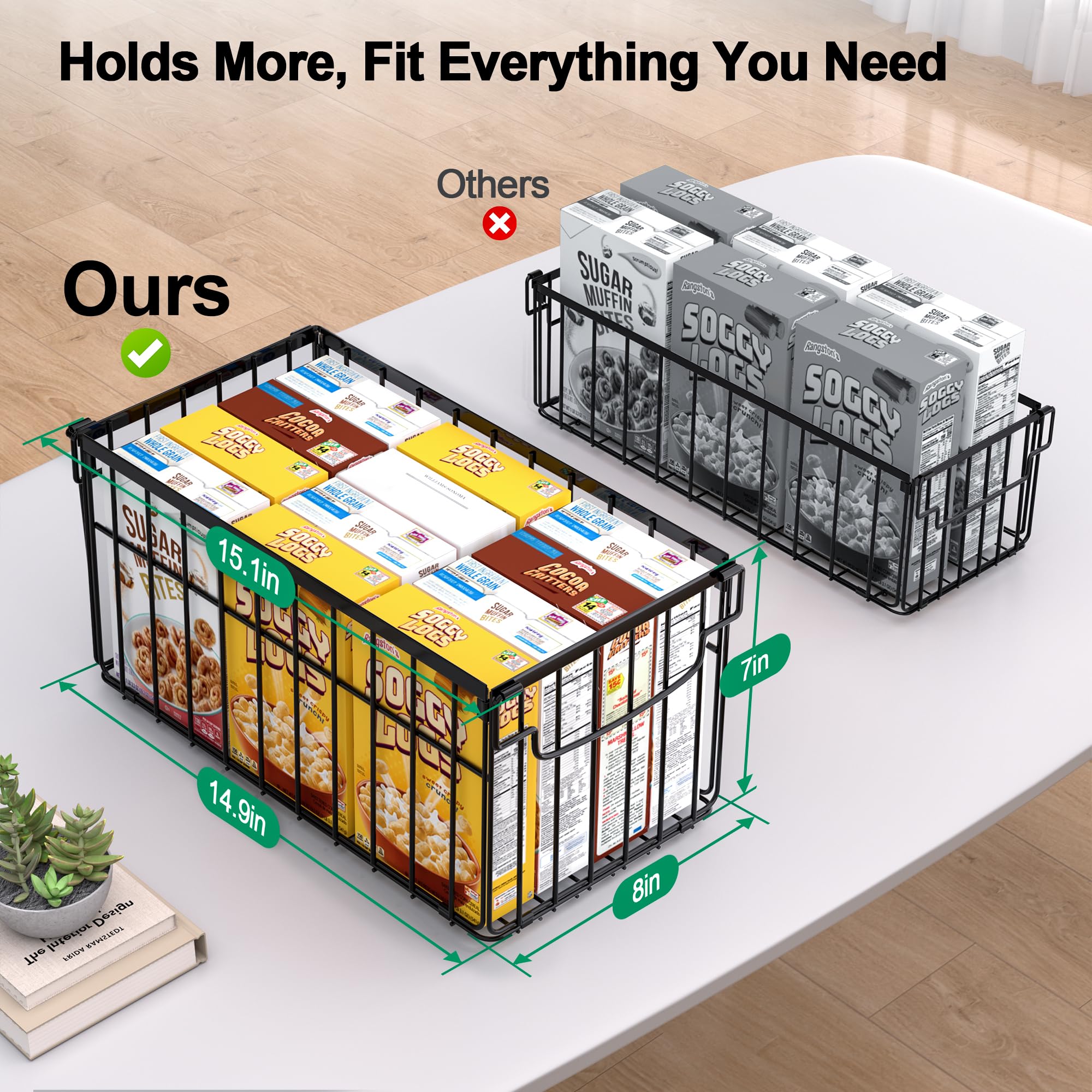 MSERCUOR freezer bin with handles showing foldable design for simple lifting.