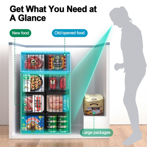 MSERCUOR corrosion-resistant metal bins resist humidity for longer-lasting freezer organization.