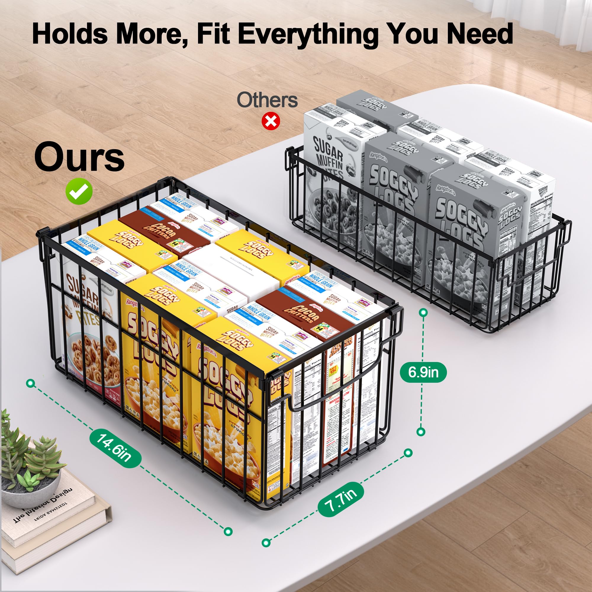 MSERCUOR freezer bins foldable with handles for easy lifting and space saving.