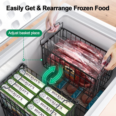 MSERCUOR open-frame design promotes airflow for efficient freezing and quick content visibility.